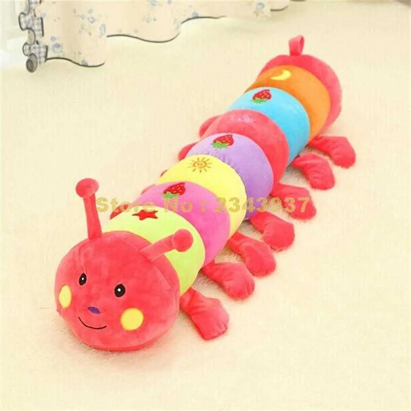 Wiggler Insetto Verme Cuscino Cuscino Stella Luna Sole Fragola Motivo floreale Peluche Bambola Peluche 210728