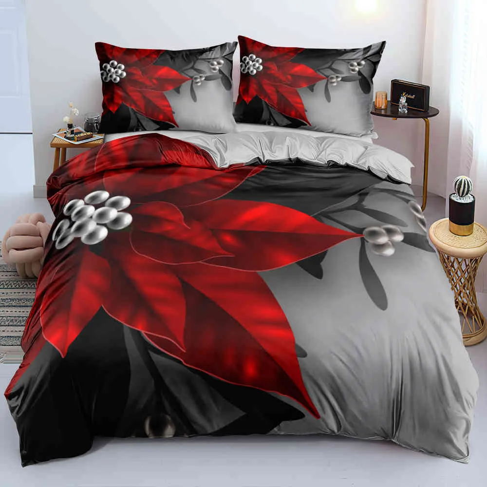 3D or cerf joyeux noël linge de lit ensembles de literie conception personnalisée couette couette housse de couette ensemble roi reine double taille 282W