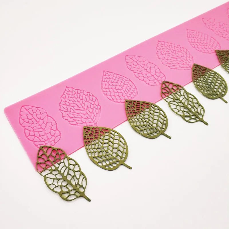 Sugarcraft Flower Leaf Silicone Mold Fondant Cake Decorating Tools Chocolate Gumpaste 3D Leaves Lace9756305