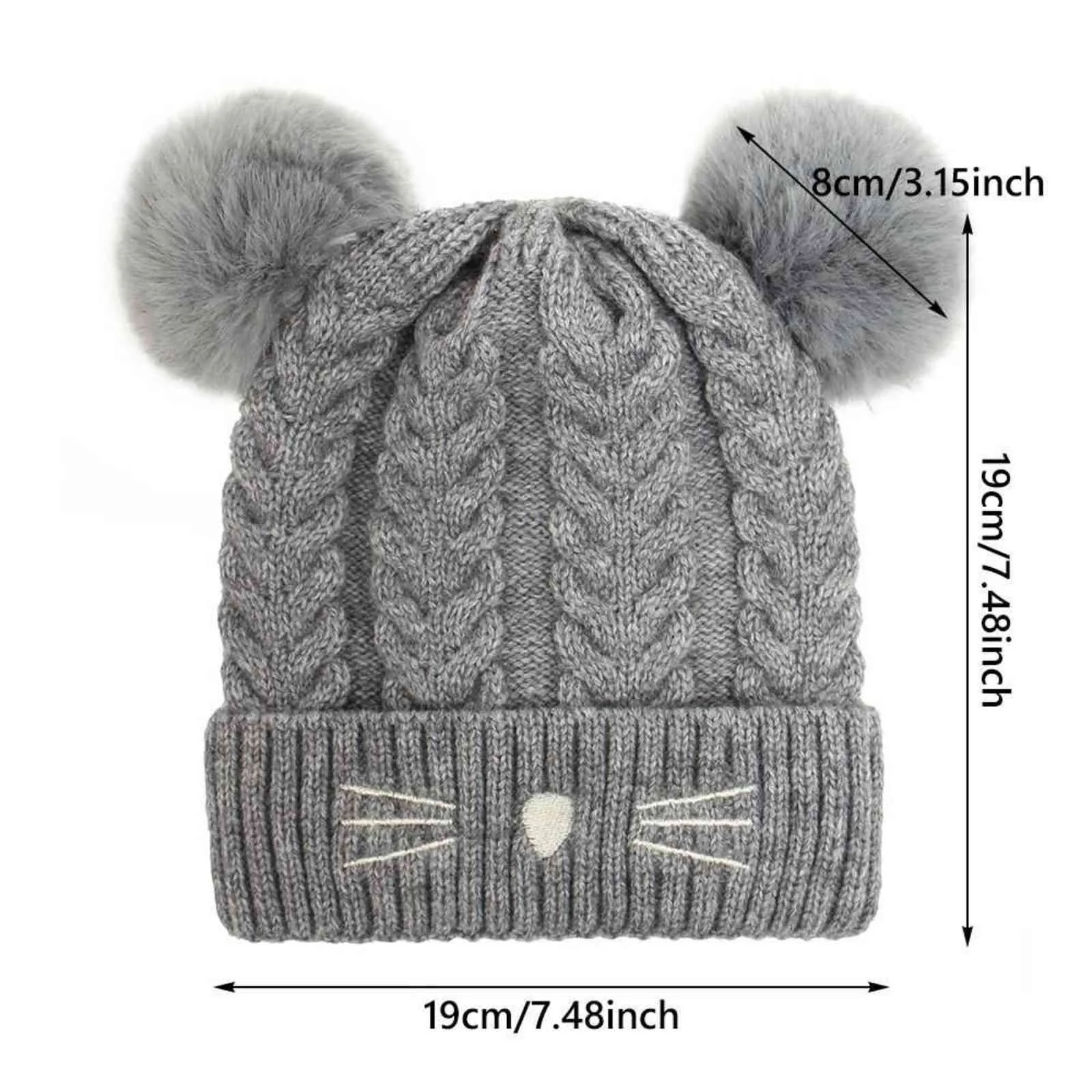 Chłopcy Dziewczęcy Dzianiny Kapelusze Dla Dziecka Ciepła Dziana Czapka Toddler Pom Beanie Winter Kapelusz Ski Hat Y21111