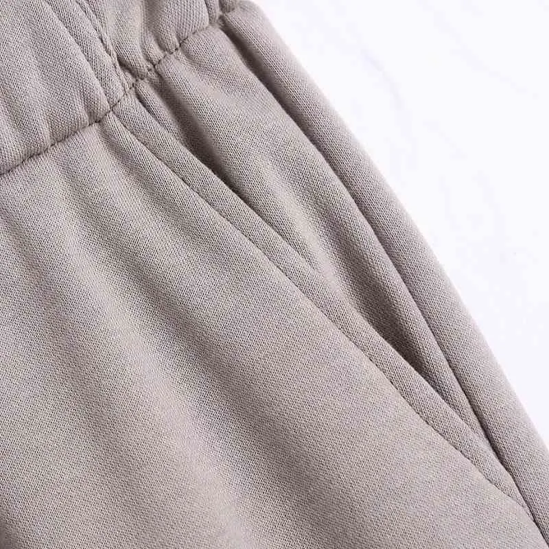 Pantaloni dritti lavorati a maglia in vita elastica da donna Pantaloni larghi semplici da donna casual P1950 210430