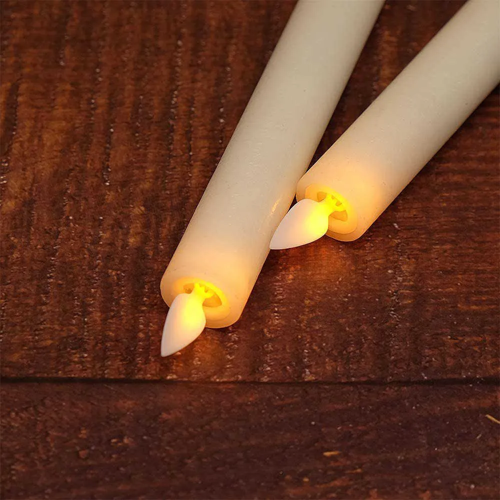 Remote Control LED Taper Candles,Flameless Smokeless Electronic Swing Candles,Fake Battery Operated Christmas Sticks H0910