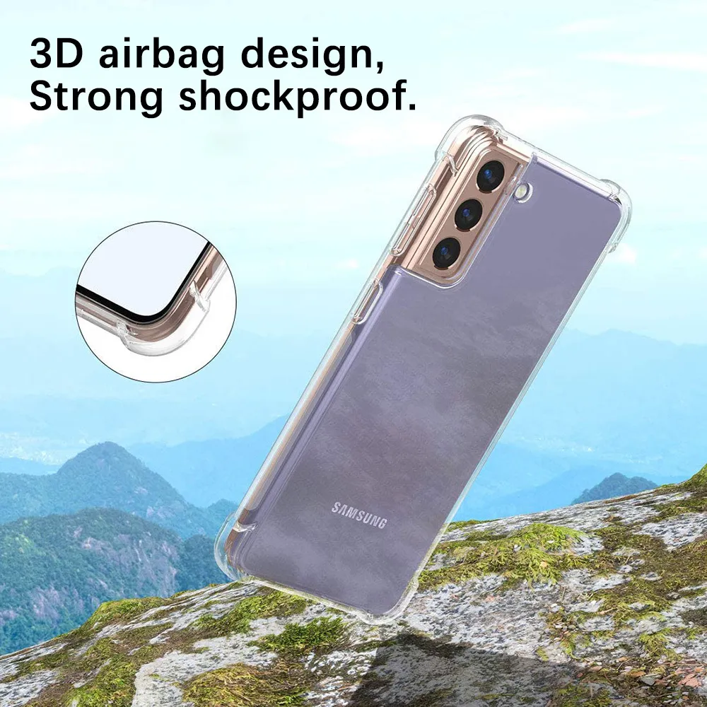 3D airbag schokbestendige siliconenkoffers voor Samsung Galaxy S21 S20 Fe Note 20 Ultra 10 9 8 S8 S9 plus Lite S10E Clear Soft Cover