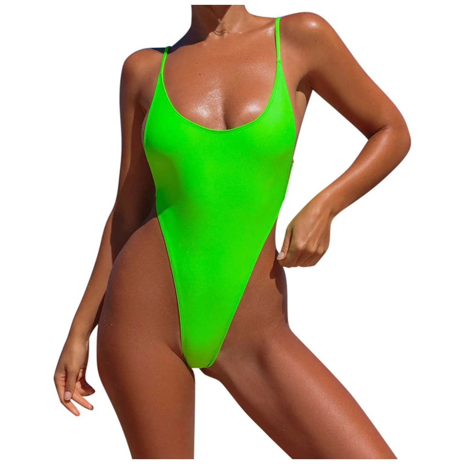 2021 donne costumi da bagno sexy taglio alto un pezzo costume da bagno senza spicco di nuoto nero rossa perizoma abito da bagno femmina monokini gifts6160300