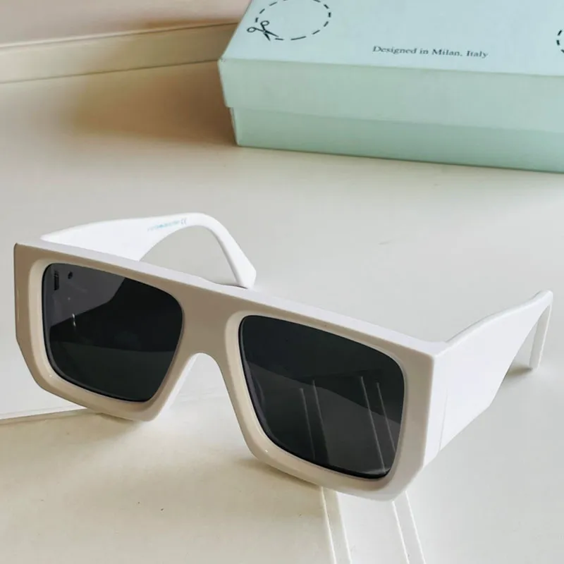 Mens Sunglasses ow40018U Transparent Square Frame Fashion All-match Style Tough Square Tooling Feel Super Thick Sheet White Classi2486