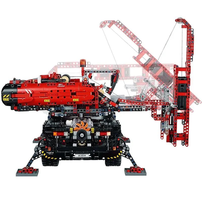 Avec moteur tout terrain grue blocs de construction de voiture briques Derrick ascenseur de fret éducation enfants cadeau d'anniversaire de noël Toys239g