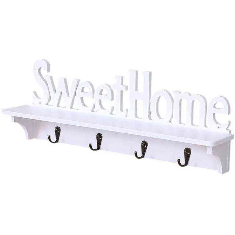 Sweet Home Appendiabiti da parete Appendiabiti porta Appendiabiti cappotti Cappello Vestiti Chiave Bianco 211102249I