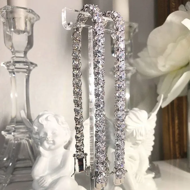 Miss Jewelry Custom 925 Srebrny naszyjnik 4 mm męski CZ Diamond lodowany łańcuch tenisowy3666912