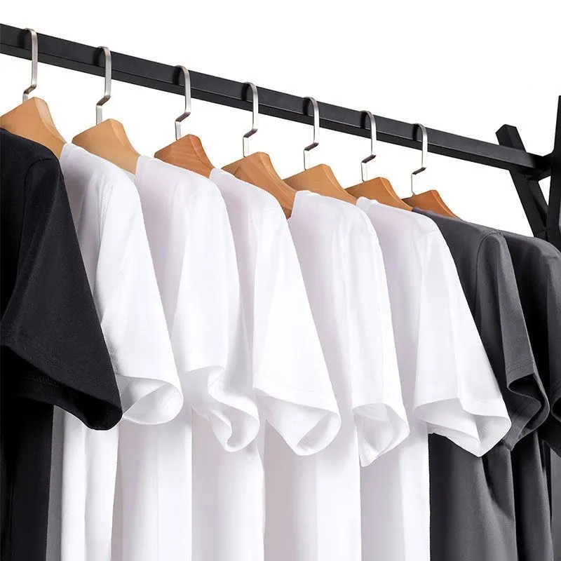 Летние новые основные футболки мужские моды ежедневно повседневные 100% хлопок мягкие с коротким рукавом O-шеи топы Tees черный военно-морской флот белый серый 210412