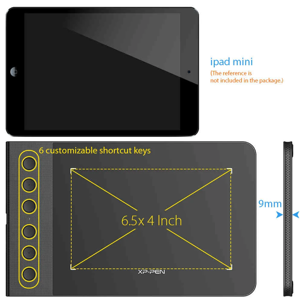 XP-Pen Star G640S tablettes graphiques numériques à stylet Android dessin 8192 pression