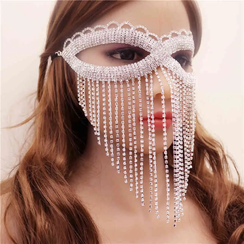 Creative And Exquisite Rhinestone Eye Fashion Masquerade Ball Mask Shining Crystal Leisure Party Jewelry Accessories