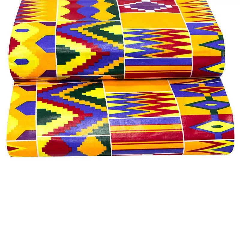 Africa Ankara Kente batik fabric real wax pagne 100% cotton quality African starched tissu sewing for dress crafts DIY T200810207d