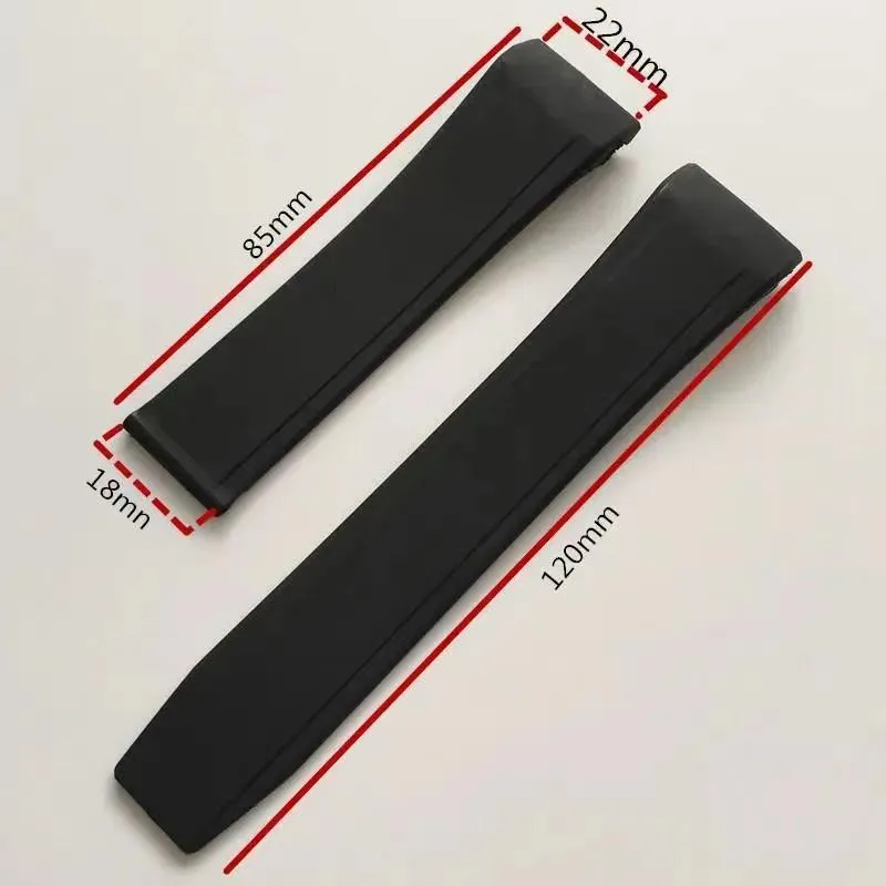 Uhrenarmbänder Hochwertiges Gummiarmband für TAG F1-Handgelenkbänder 22-mm-Arc-End-Schwarzband mit Faltschnalle260L