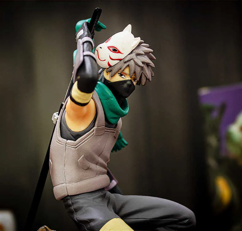 20 cm Ed Shippuden Anbu Ninja Dark Hatake Kakashi PVC Akcja Figura Gem Figurina Statua Kolekcjonowana zabawka Q07229486362