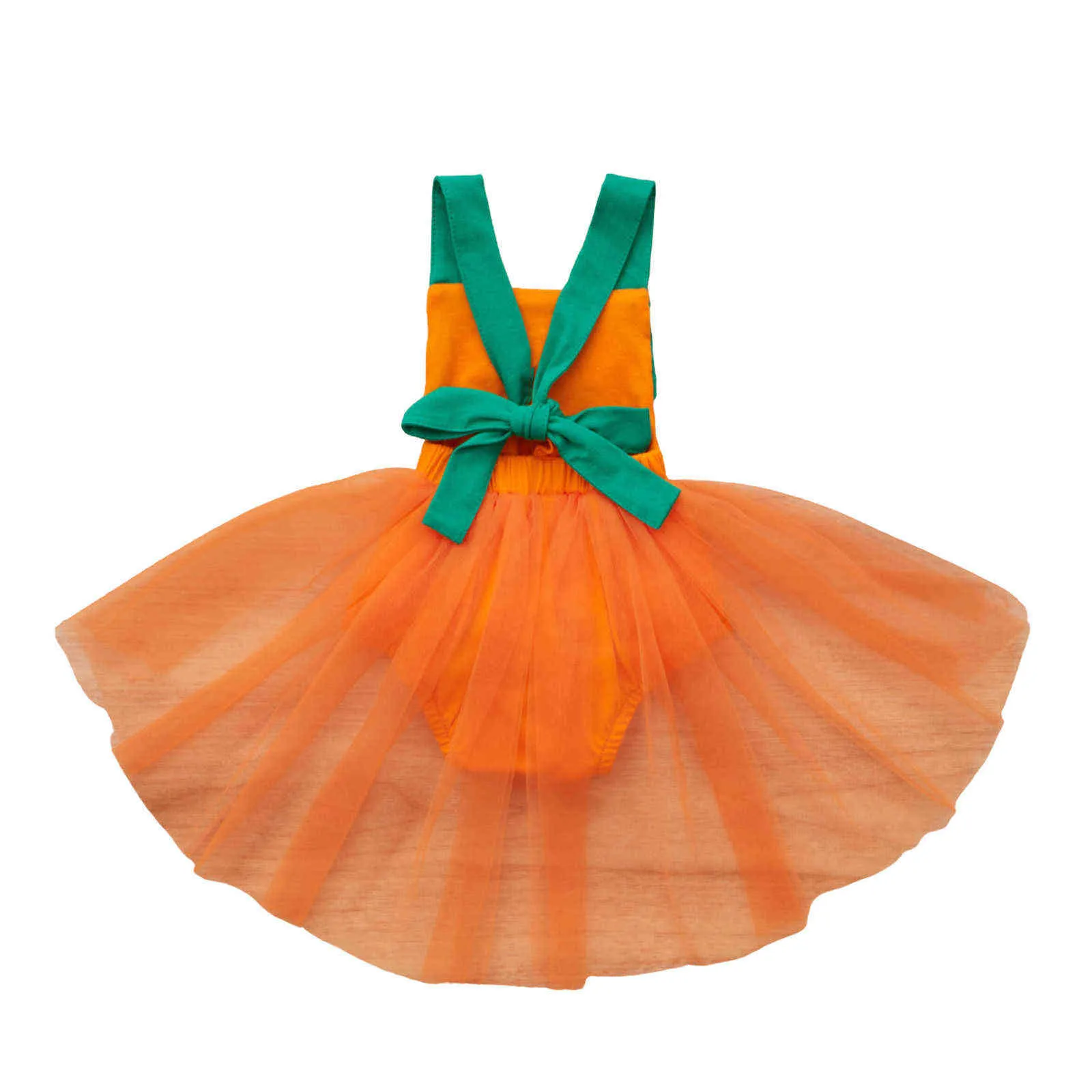 Mababy 0-18m Born Infant Baby Girls Halloween Kostium Koronki Tulle Dyni Romper Kombinezon Princess Stroje DD40 211101