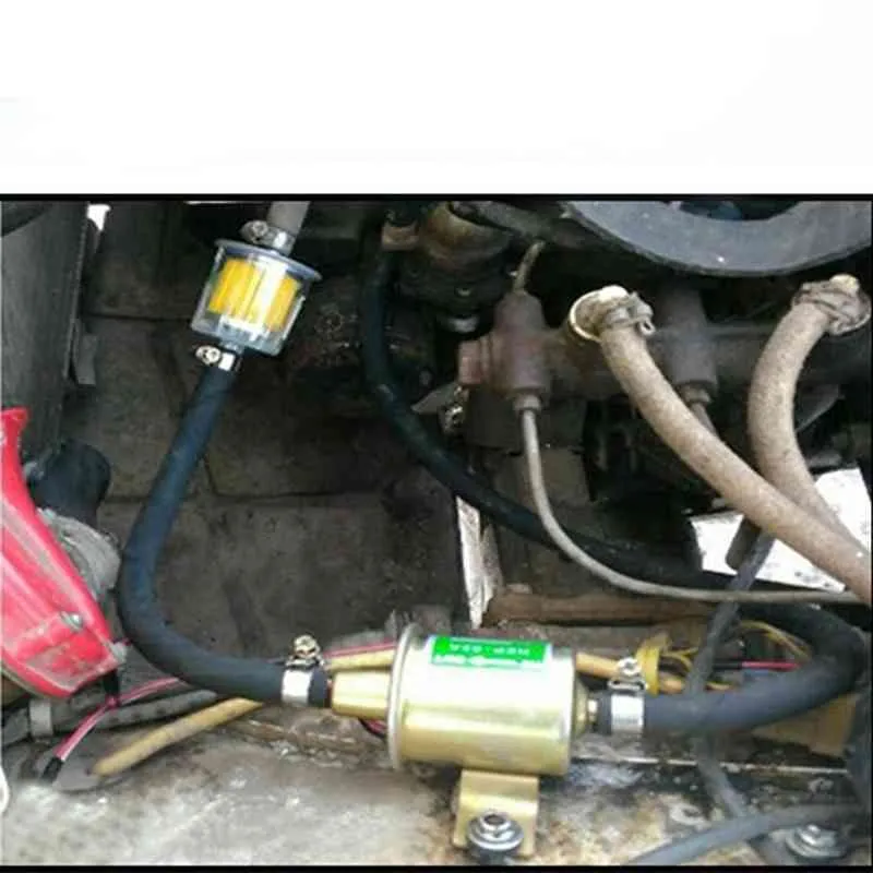 12V Tryck extern elektrisk bränslepump låg för bilförgasare Motorcykel ATV HEP-02A BOLT FIXING WIRE Diesel