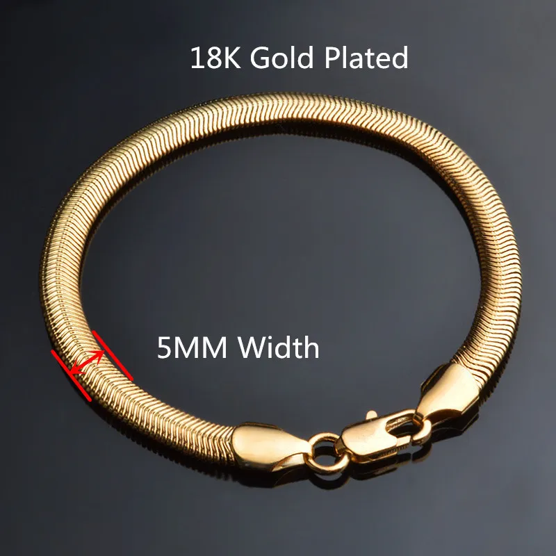 Bracelet serpent en acier inoxydable pour hommes et femmes, bijoux à la mode, noir et or, livraison directe