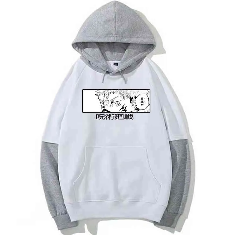 Japanische Anime Lustige Jujutsu Kaisen Anime Augen Hoodies 2021 Winter Japan Stil Sweatshirts Streetwear für Frauen/männer H1227