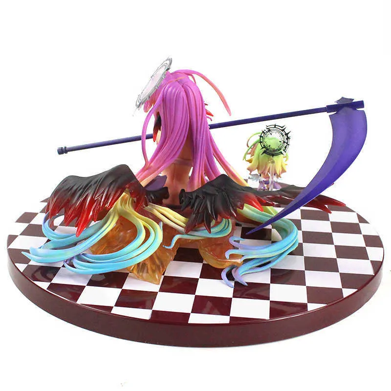 14cm No Game No Life Figures Jibril Flueqel Girl Angel Sickle Shiro Anime Sexy Beauty Model Toys