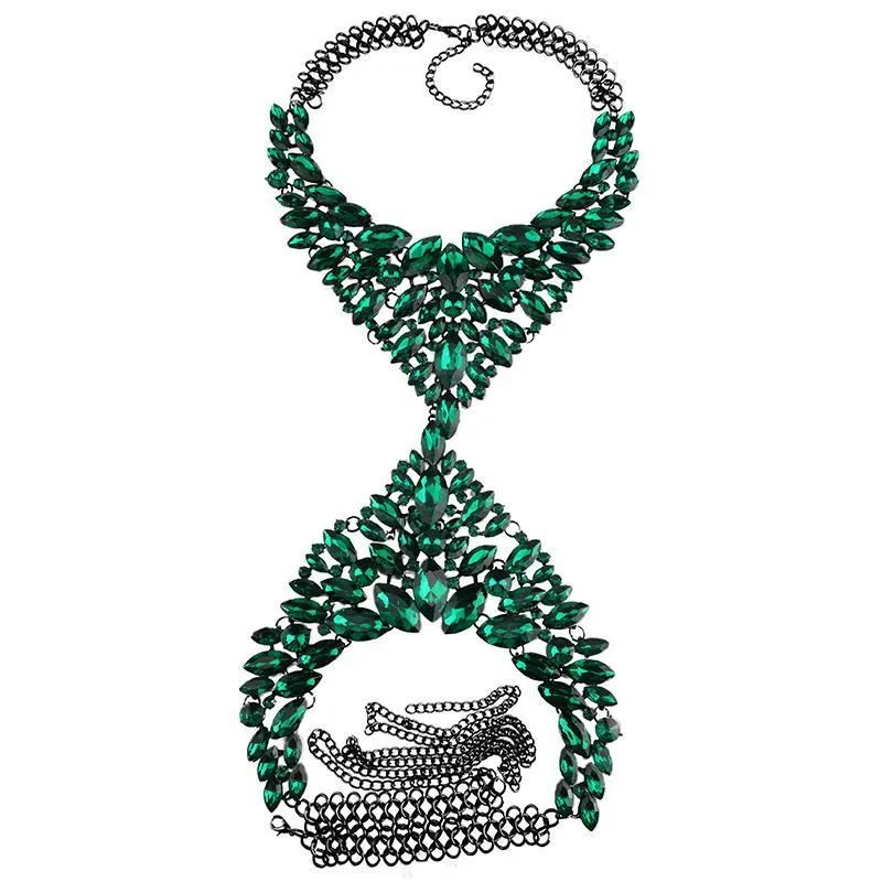 Vedawas Summer Long Body Chain Sexig handgjorda Crystal Chunky Maxi Luxury Gem Statement Halsband för kvinnor Whole4681041