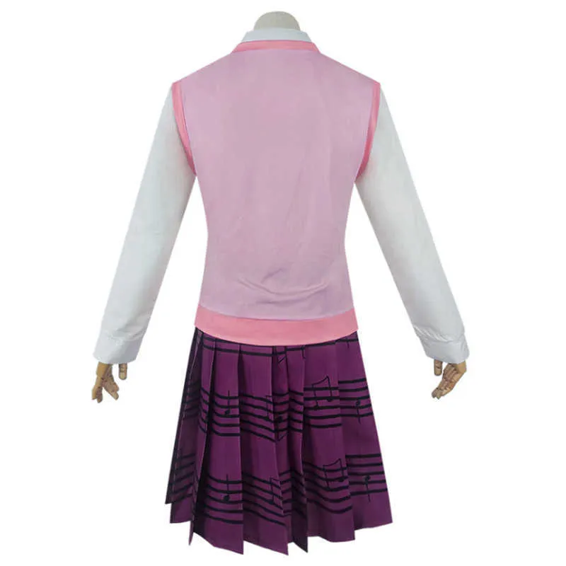 Danganronpa V3 Kaede Akamatsu Cosplay Costumes Femmes Robes Anime Chemise Gilet Jupe Chaussettes Fille JK Uniforme Scolaire Y0913