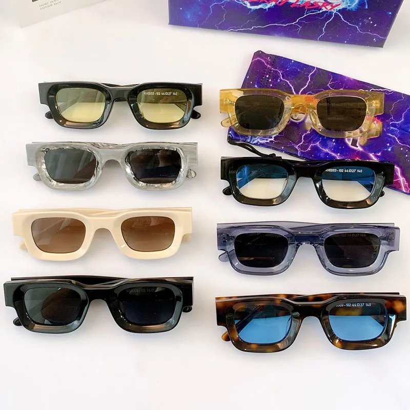 Gafas de sol de diseñador para hombres Rhodeo-102 Fashion Classic Black Square Trend Marca Mini Gafas Sun Soul Gros