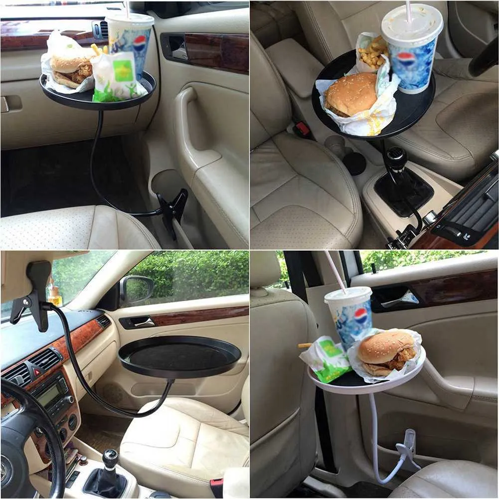 Car Bracket Cup Holder Food Tray Snacks Drink Burgers French Fries Mount Organizer Accessories Adjustable Movable Table207F