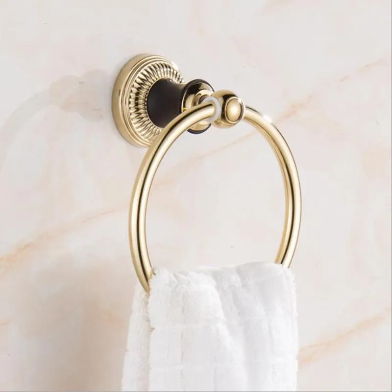 Anneau de serviette en acier inoxydable, or Rose, rond suspendu, accessoires de salle de bains européens simples, Rings158R