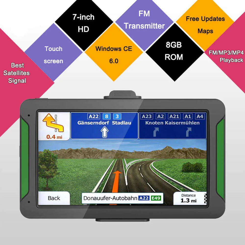 S7 Auto GPS Navigator 7 Inch 8 GB Draagbare Touchscreen Auto GPS Navigatie Auto FM Bluetooth-zender Europa Noord-Amerikaanse kaart Nieuwe Aankomst Auto