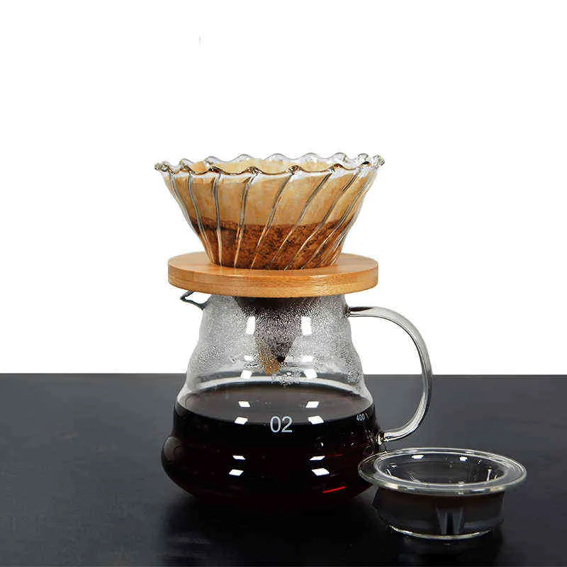 Swabue Pour Over Coffee Maker Pot and Percolators Set Glass Dripper V60 02 Filter EcoFriendly 500ML Reusable Colande Cafe 2111034622254