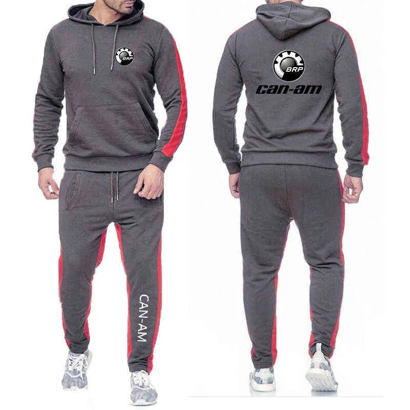 Hommes Survêtement Can-am BRP Hoodie Costumes Hommes Tendance Polaire À Capuche Sweat + Sport Pantalon 2 Pièces Casual Jogger Costume Sportswear G1217