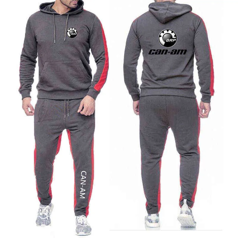 Mens Trainingspak Can-Am BRP Hoodie Suits Mannen Trend Fleece Hoodie Sweatshirt + Sport Broek 2 Stuk Casual Jogger Suit Sportswear G1217