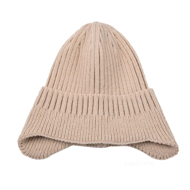 Party Hats European and American solid color crimped knitted hat outdoor sports ear protection men's and women's autumn and winter warm cap T2I52772