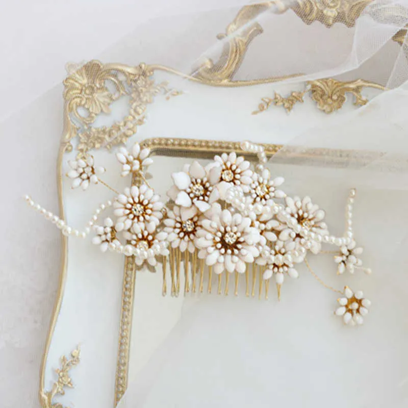 Handmade Biżuteria Kryształ Rhinestone Bridal Hair Comb Hair Pin Wedding Bridal Włosy Akcesoria X0625