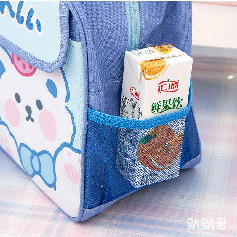 Borsa il pranzo Kawaii Donna Simpatico orso Picnic da viaggio Scatola la colazione termica Ragazze Scuola bambini Comode borse alimenti 118 211102268o