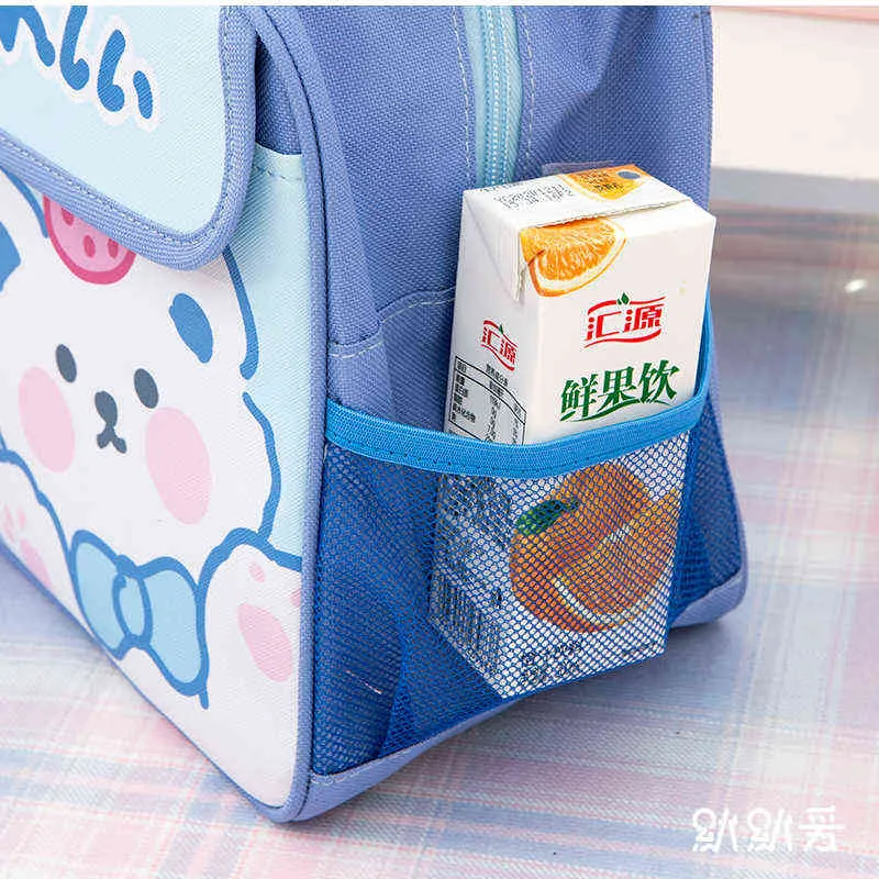Kawaii lunch väska kvinnor söt björn picknick rese termisk frukostlåda flickor skola barn praktiska tote matväskor 118 211102268o