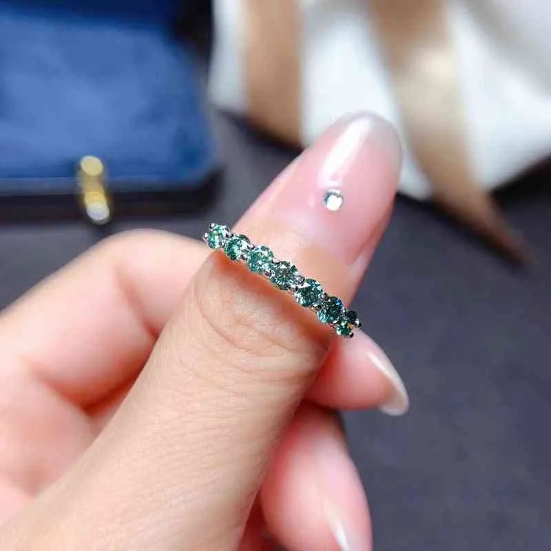 Bellissimo anello con filo verde, anello con diamante in argento sterling 925. Gioielli di moda, 211217