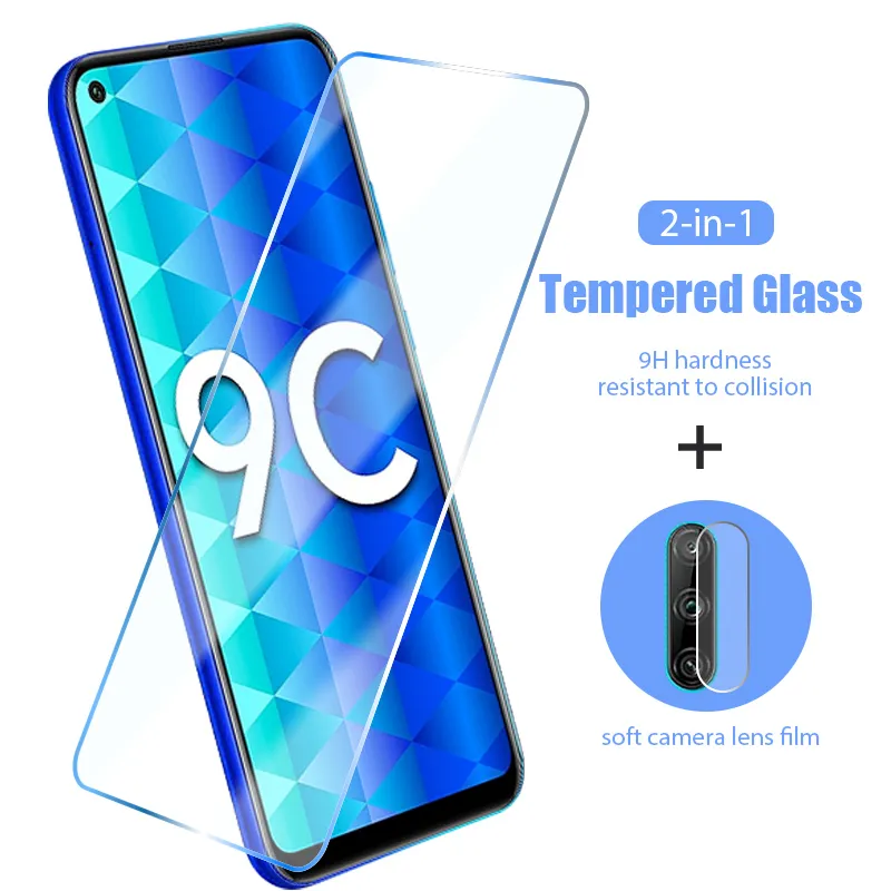 2IN1 Tempered Glass on honor 10 20 30 9 20 10 lite pro Camera Lens Screen Protector on 7A 8A 9A 6C 7C