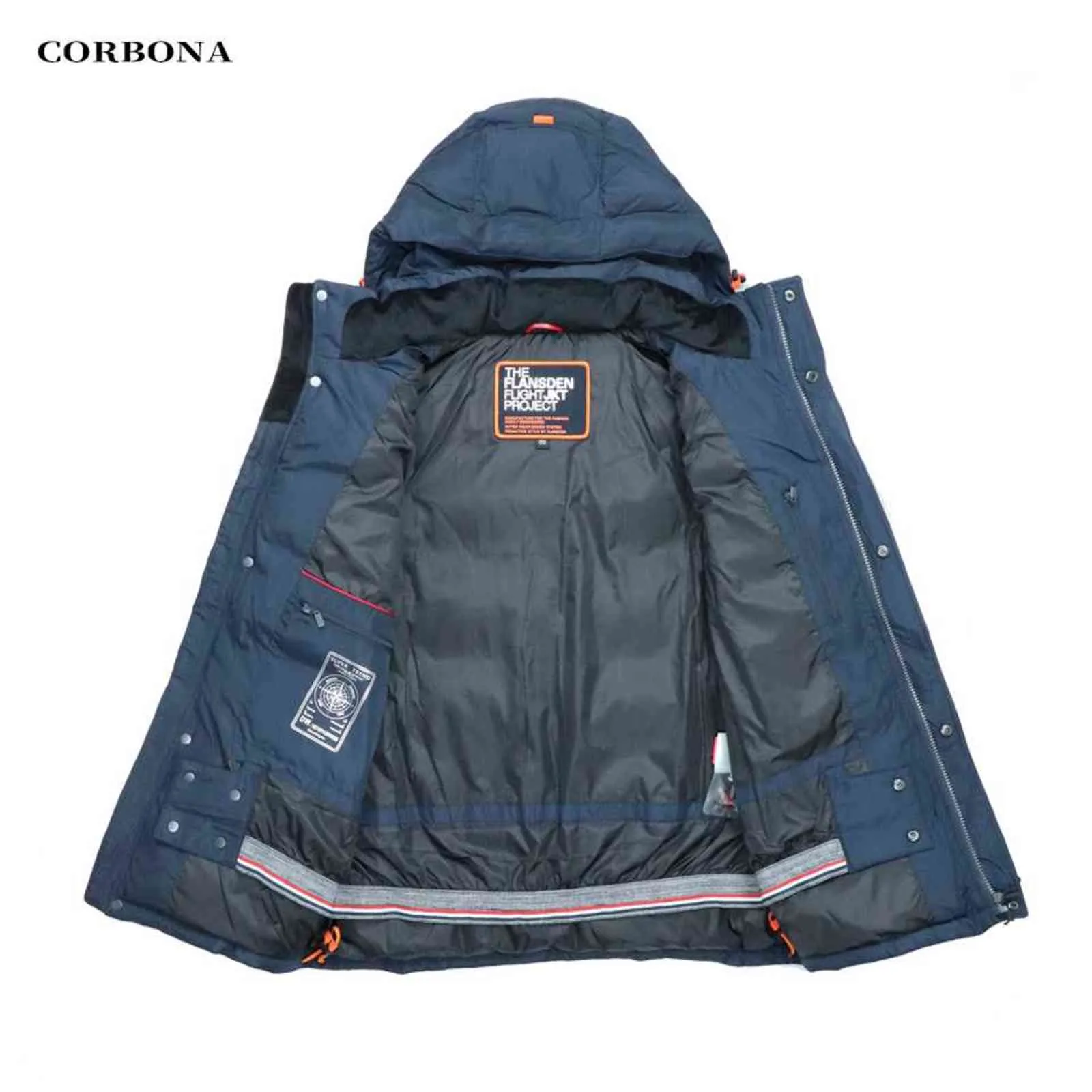 CORBONA hommes veste hiver épaississement affaires décontracté mode haute qualité Parka coton manteau fermeture éclair à capuche mâle 211124