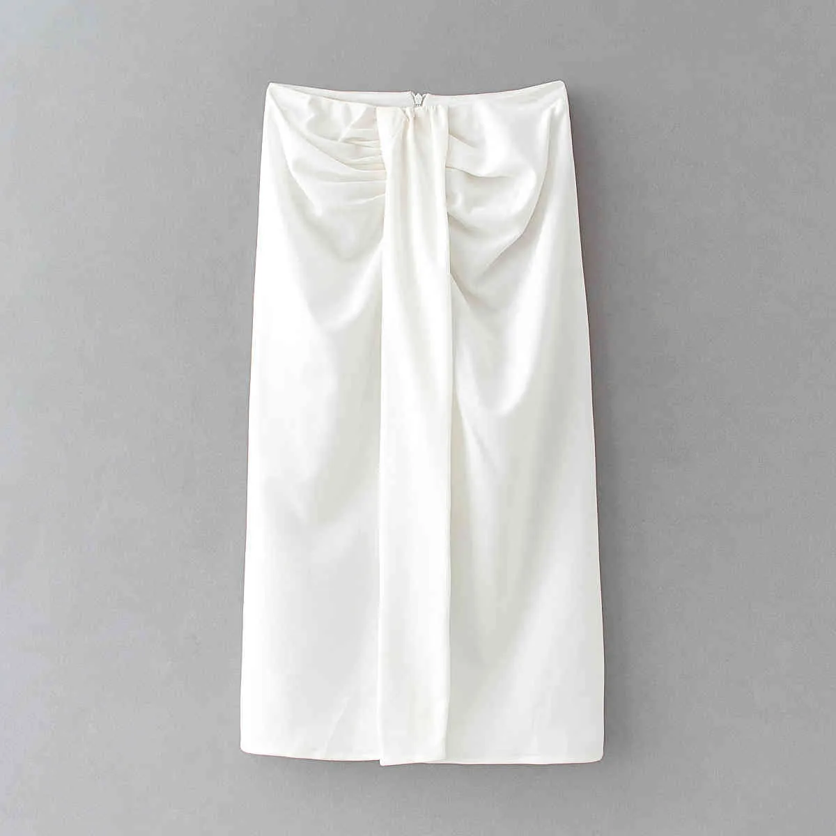 Geschlitzte weiße Maxiröcke für Frauen, Sommer, Frühling, gerader Schlitz, lange Röcke, eleganter weiblicher Bürodamenrock Faldas 210415