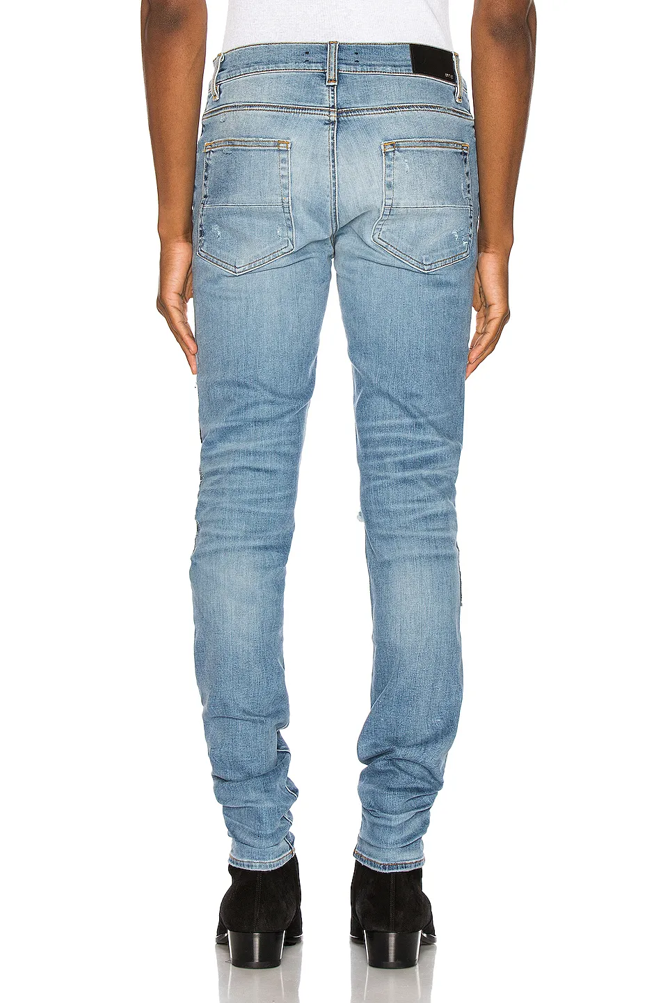 Mode mäns långa byxor desiger högkvalitativa patchworl rippade hål demin byxor streetwear jeans för män291a