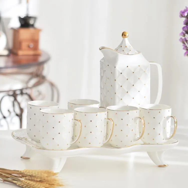 Canecas Cerâmica Caneca Tarde Chá Xícara Conjunto Pintado à Mão Café Pot239F