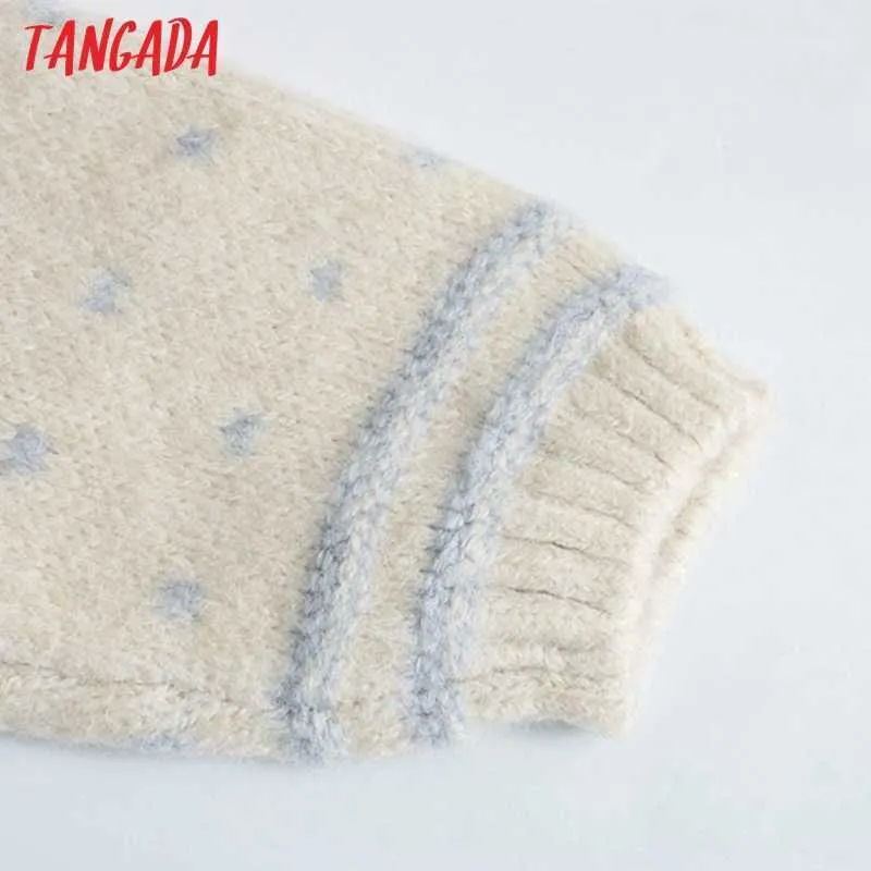 Tangada femmes Twist Jersey boutons Cardigan Vintage pull dame surdimensionné tricoté Cardigan manteau 3H134 210609