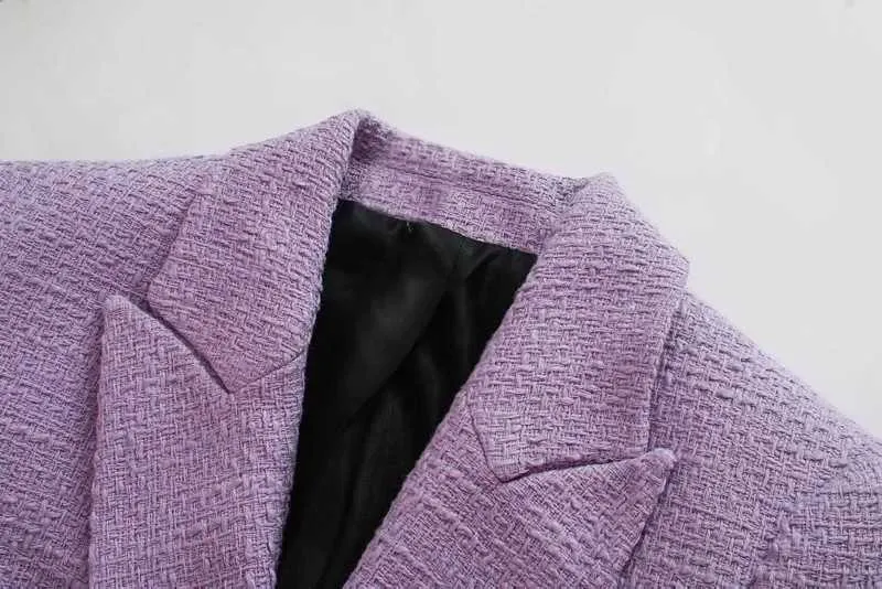 Nomikuma coréen double boutonnage blazer manteau automne hiver femmes blazers casual violet à manches longues vestes de costume 6B716 211019