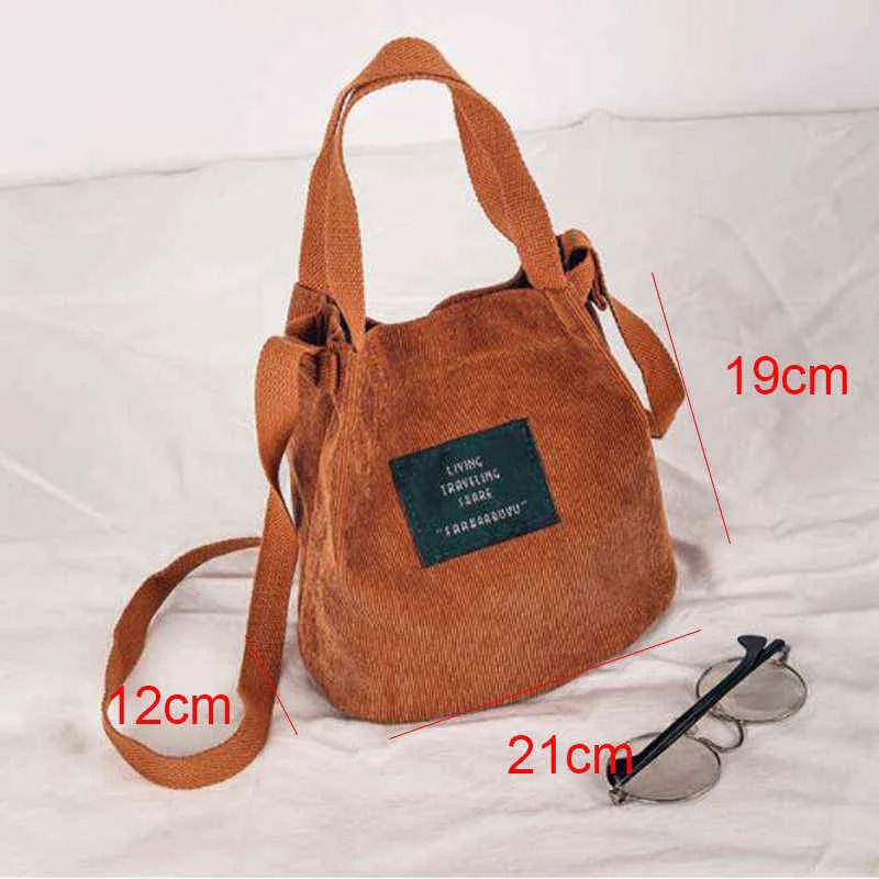 XINGMING Designer handbags high quality Women Bag Vintage Corduroy Shoulder Bags New Corduroy Bucket Shoulder Handbags H1229302I