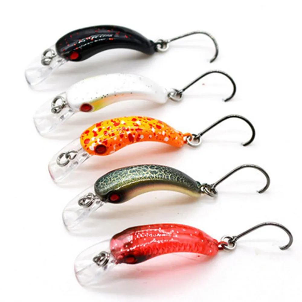 1 PZ 3.7 cm 1.5g Mini Minnow Artificiale Richiamo Duro Esche Da Pesca Gancio Affilato Crankbait Wobbler Tackle Trota Accessori D'acqua Dolce