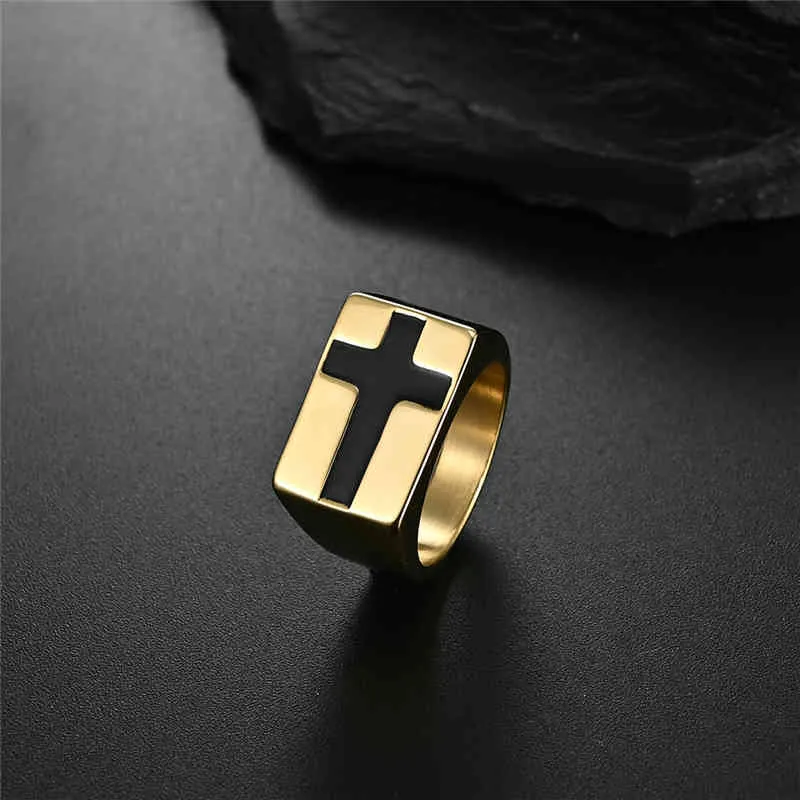 2021 Design noir croix bagues hommes accessoires mode Vintage en acier inoxydable bijoux pour femmes saint valentin cadeau