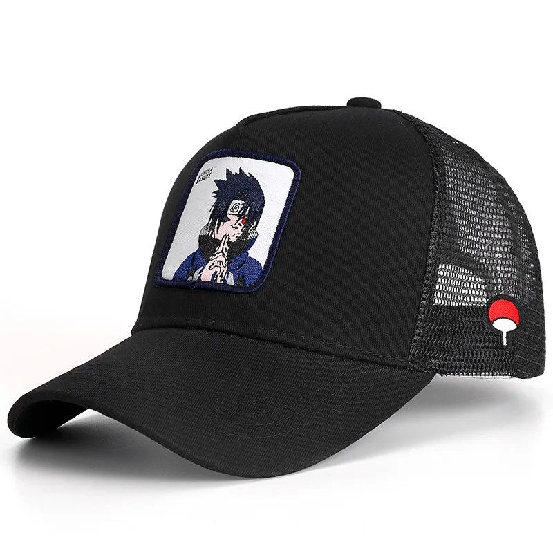 Nieuw merk Uchiha Sasuke Anime Snapback Cap Cotton Baseball Cap Men Women Hip Hop Dad Mesh Hat Trucker Drop6662410