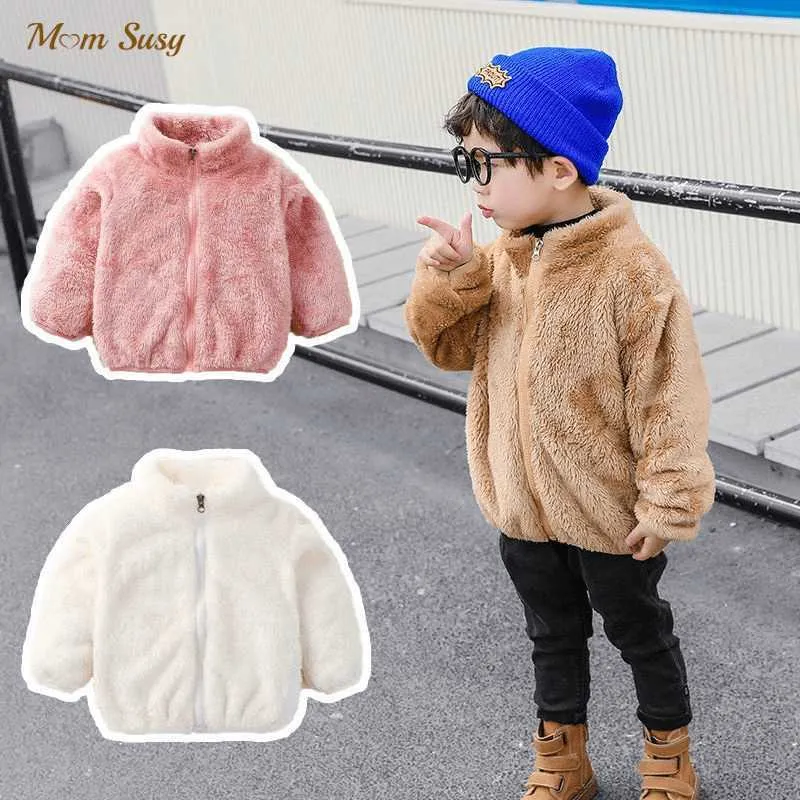 Baby Girl Boy Polar Fleece Jacket Infant Toddler Warm Sheep Like Coat Inverno Primavera Autunno Baby Outwear Girl Clothes 1-5Y H0909
