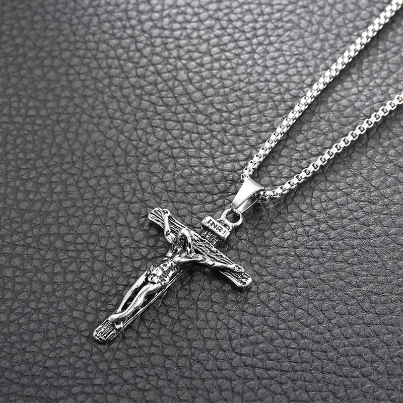 Унисекс мужская нержавеющая сталь подвесное ожерелье Христианское крестовик